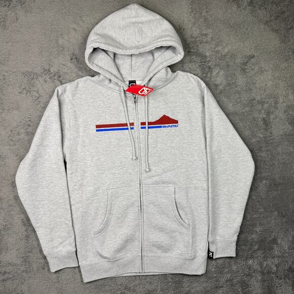 Grafletics Mount Hood Oregon Fleece Hoodie NWT S Ski Snowboard Zip Up Jacket - Picture 1 of 8